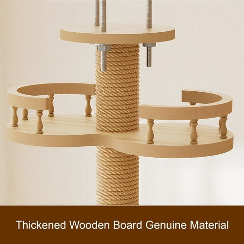 Floor to Ceiling Cat Tree – Adjustable Height Modern Cat Tower with