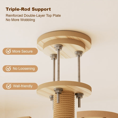 Floor to Ceiling Cat Tree – Adjustable Height Modern Cat Tower with