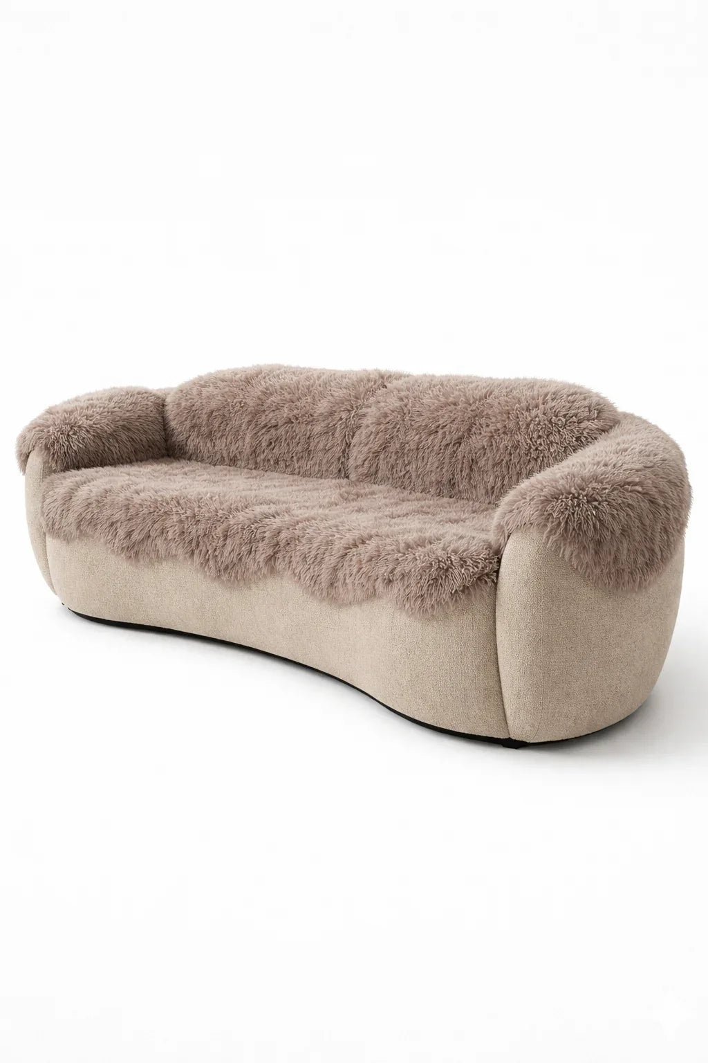 Genuine Beige Sheepskin Couch Cover for Pets — Natural Sofa Protector (Plastic-Free)
