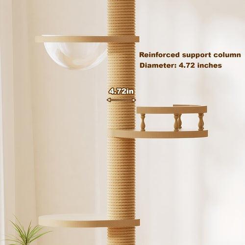 Floor to Ceiling Cat Tree – Adjustable Height Modern Cat Tower with